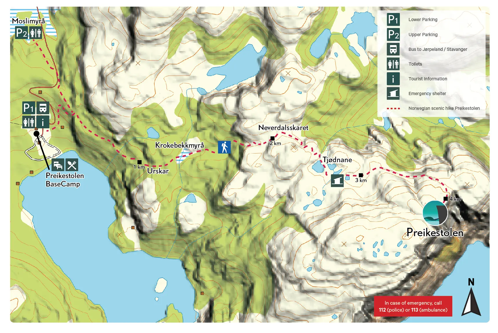 布道石 (Pulpit Rock / Preikestolen) 地图