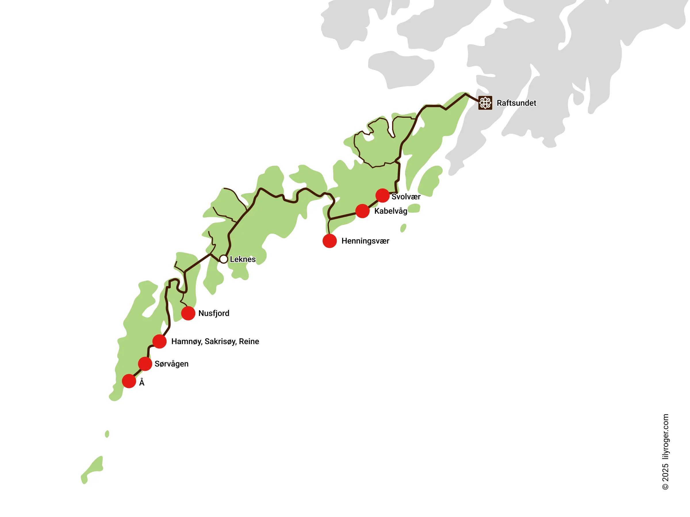 罗弗敦 (Lofoten) 的渔村